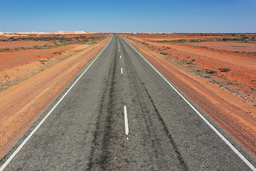 Image showing aerial view from a road to central Australia