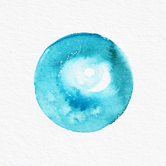 Image showing watercolor painting of a turquoise pearl