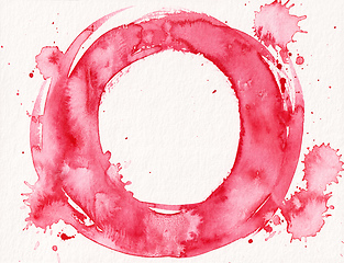 Image showing watercolor red circle splash