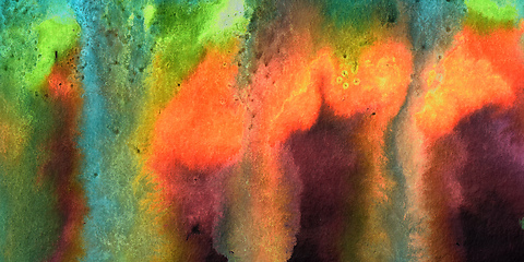 Image showing green red abstract watercolor background