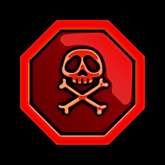Image showing red skull sign