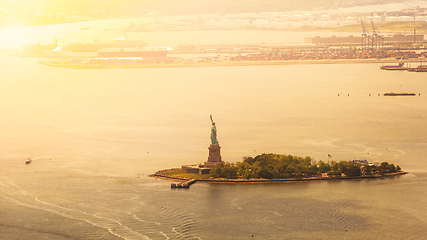 Image showing moody view to liberty island