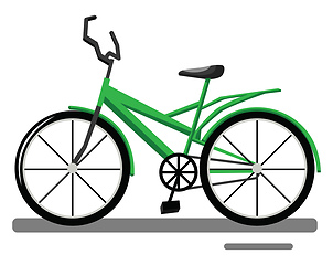 Image showing Cartoon green bike vector illustration on white background.