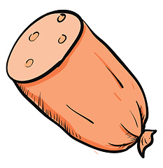 Image showing Sausage cut in half vector illustration on white background