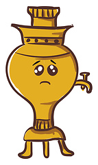 Image showing Emoji of a sad samovar vector or color illustration