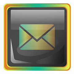 Image showing Message grey square vector icon illustration with yellow and gre