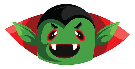 Image showing Dracula character green smilling head vector illsutration on whi