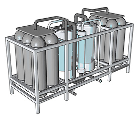 Image showing Temperature controlled storage containers for liquid vector illu