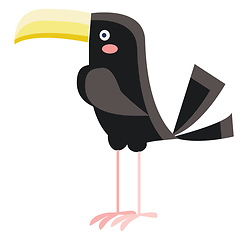 Image showing A toucan bird with yellow bill vector or color illustration