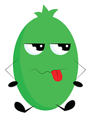 Image showing Angry green monster showing disapproval illustration color vecto