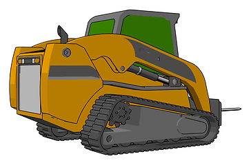 Image showing Green and yellow bale transportation vehicle vector illustration