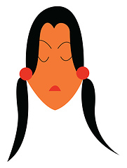 Image showing Irritated girl vector or color illustration