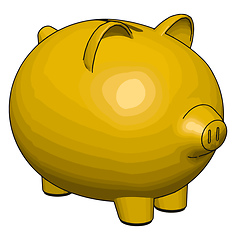 Image showing Yellow piggy bank vector illustration on white background