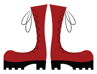 Image showing High red boots  vector illustration on white background