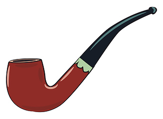 Image showing A tobacco pipe vector or color illustration