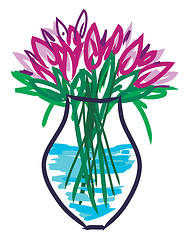 Image showing Pink tulips vector or color illustration