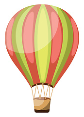 Image showing Green and pink vintage hot air balloon vector illustration on wh