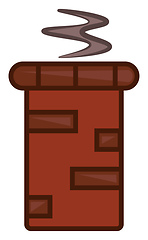 Image showing A red chimney with smoke vector or color illustration