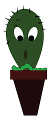 Image showing A cactus vector or color illustration