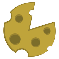 Image showing Cartoon of yellow cheese vector or color illustration