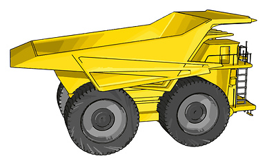 Image showing Vector illustration of an yellow dumper truck white background