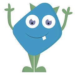 Image showing Blue and green alien monster vector or color illustration