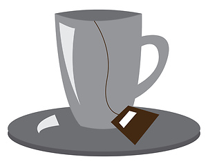 Image showing A cup and a saucer vector or color illustration