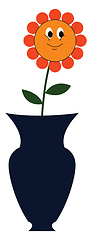 Image showing Sunflower in a vase vector or color illustration