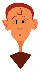Image showing Face of a confused little boy wearing a red t-shirt vector color
