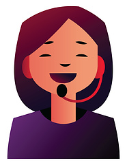 Image showing Customer support girl talking on a headphones vector illustratio