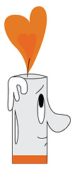 Image showing Cartoon of a smiling white candle vector illustration on white b