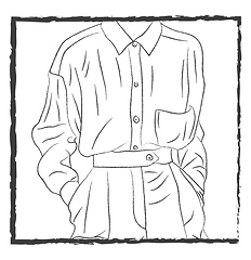 Image showing A shirt tucked in vector or color illustration