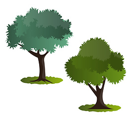 Image showing Couple of green trees vector illustration on white background