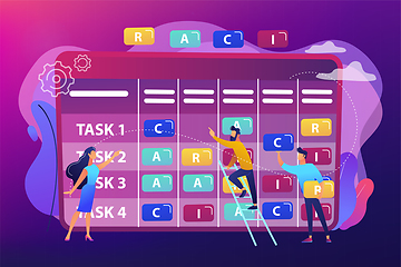 Image showing RACI matrix concept vector illustration.