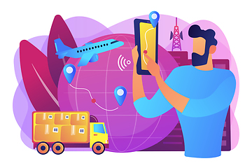 Image showing Smart delivery tracking concept vector illustration.