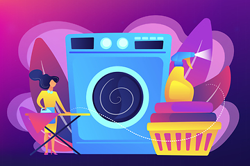 Image showing Dry cleaning and laundering concept vector illustration.