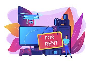 Image showing Renting electronic device concept vector illustration.