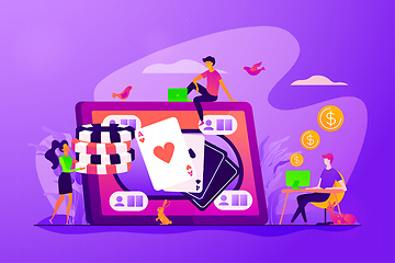 Image showing Online poker concept vector illustration.