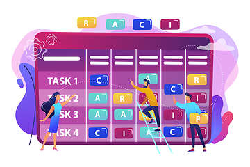 Image showing RACI matrix concept vector illustration.