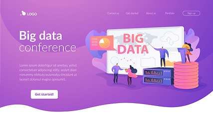 Image showing Big data conference landing page template.