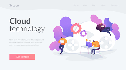 Image showing Cloud gaming landing page template.