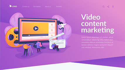 Image showing Video content marketing landing page template.