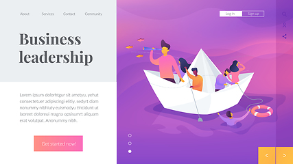 Image showing Leadership landing page template.