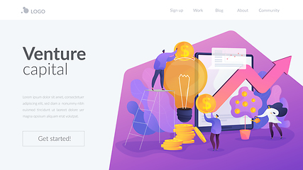 Image showing Venture investment landing page template.