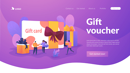 Image showing Gift card landing page template.