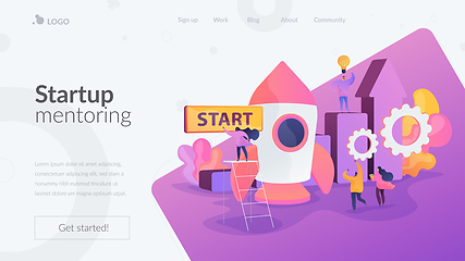 Image showing Startup accelerator landing page template.