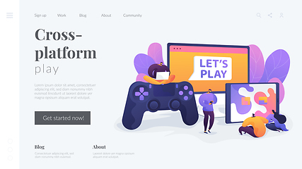 Image showing Cross-platform play landing page template.