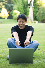 Image showing Happy asian college student