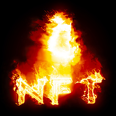 Image showing nft sign hot burning fire