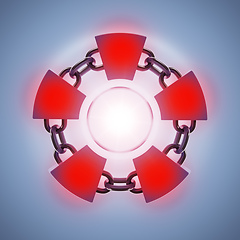 Image showing red glowing blockchain ring symbo